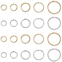 PandaHall 100pcs Anillos a Bisagra Carpeta de Anillos Anillo a Hojas móvil Anillos de encuadernación en Hierro para…